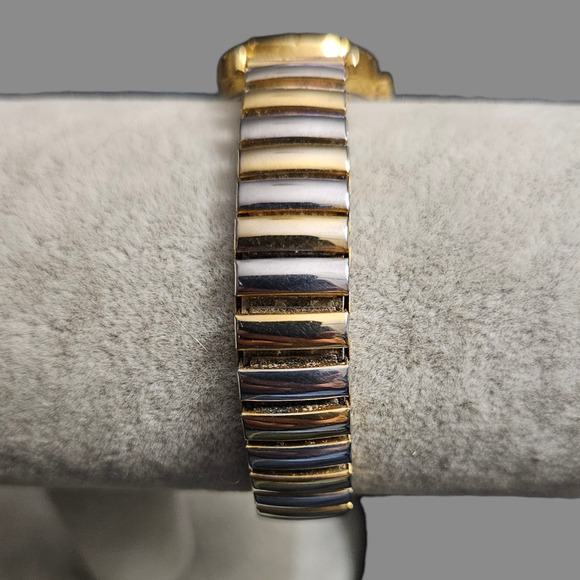 7 West Women’s Quartz Watch Gold Tone Two-Tone Band Japan Movt – Needs Battery - Picture 3 of 4